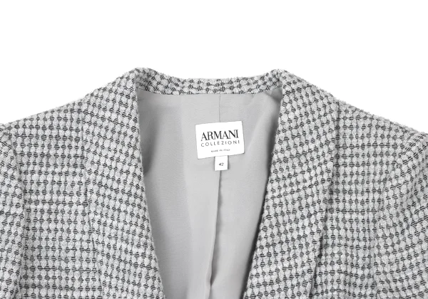 ARMANI COLLEZIONI Blended Fabric Textured Shawl Collar Jacket K-175848_003