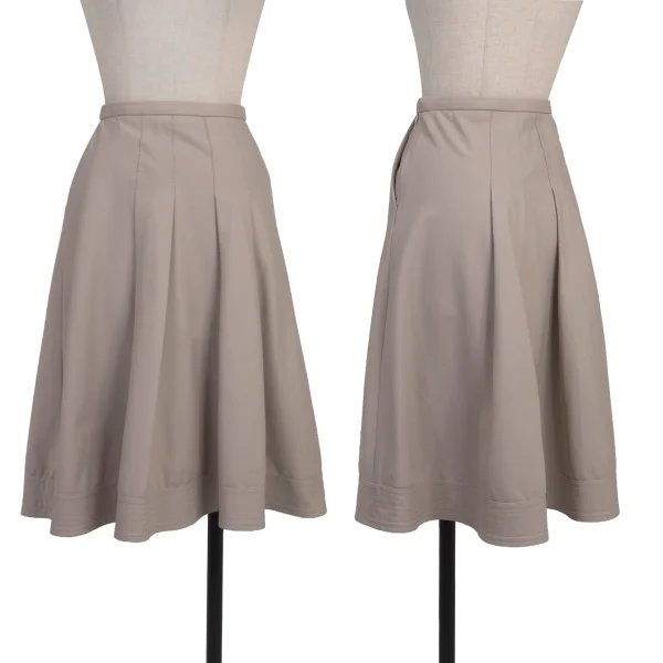 ARMANI COLLEZIONI Stitched Hem Cotton Blend Skirt Grey,Beige 38 K-175849_001