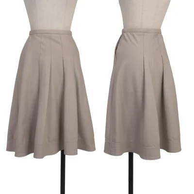 ARMANI COLLEZIONI Stitched Hem Cotton Blend Skirt