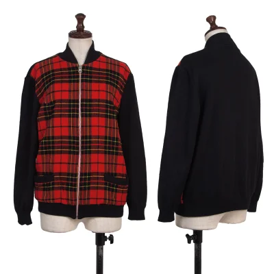 Y's bis Checker Switching Knit Blouson