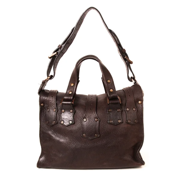MULBERRY Suede Lining Pocket Design Leather Handbag K-175858_004
