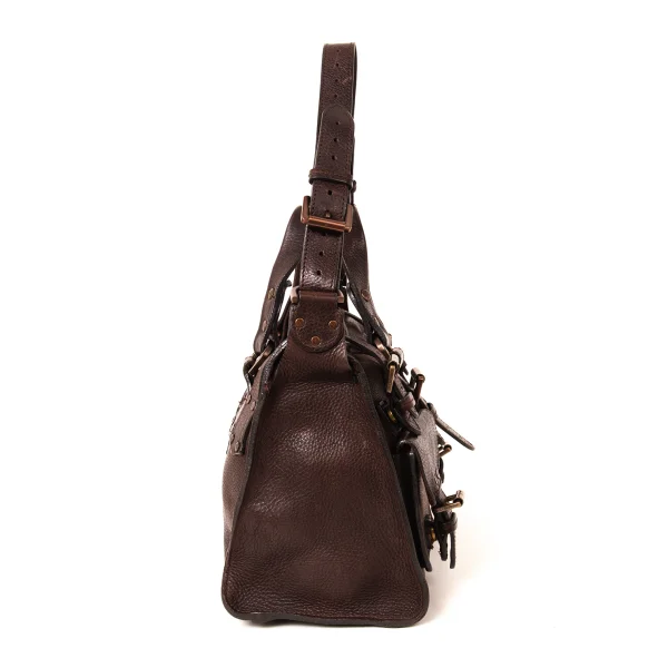 MULBERRY Suede Lining Pocket Design Leather Handbag K-175858_005