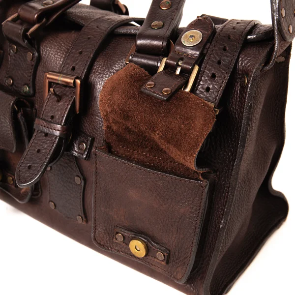 MULBERRY Suede Lining Pocket Design Leather Handbag K-175858_008