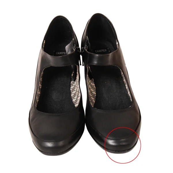 CAMPER Side Zip Leather Heel Pumps K-175861_002