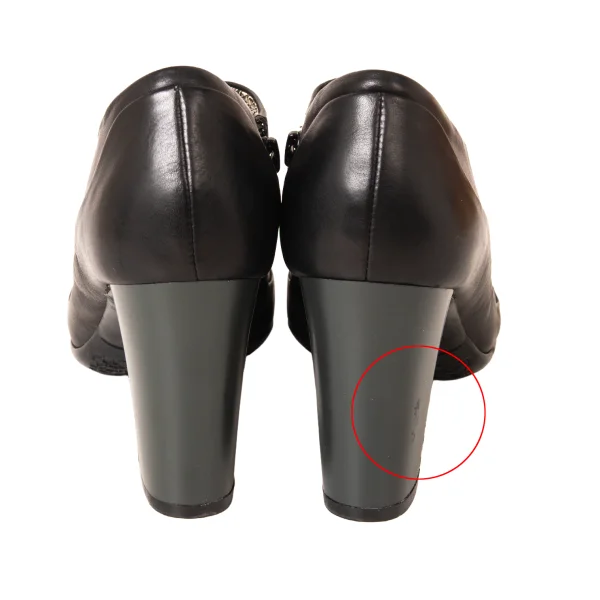 CAMPER Side Zip Leather Heel Pumps K-175861_005