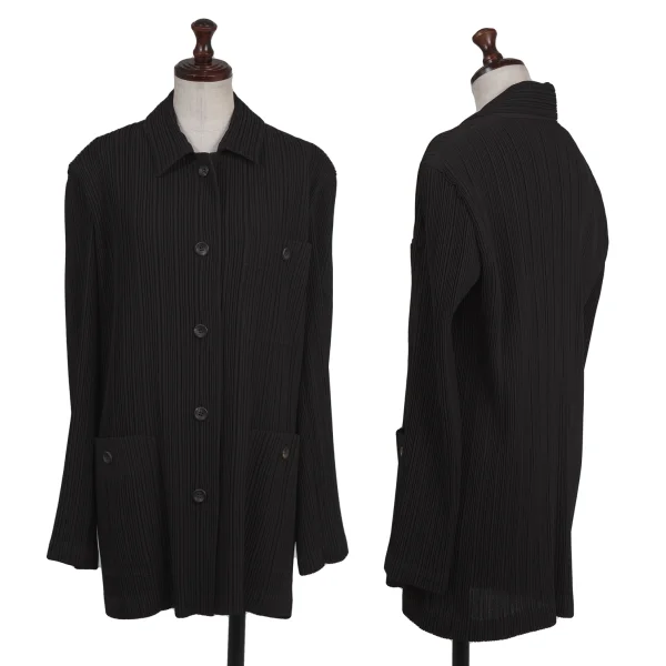 ISSEY MIYAKE Pleats Patch Pocket Jacket Brown L K-175862_001