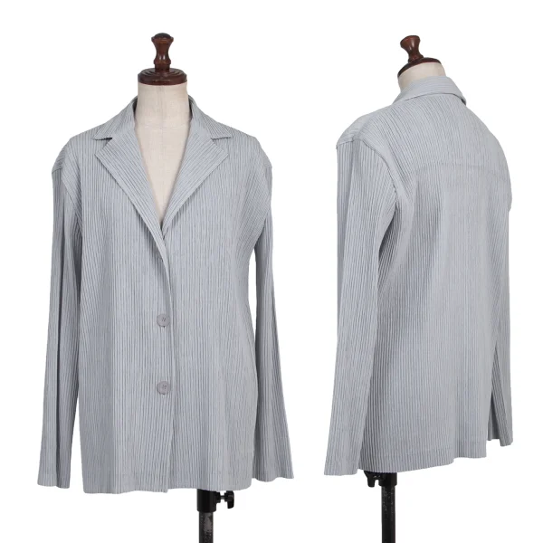 ISSEY MIYAKE Pleated Jacket Blue,Grey 2 K-175863_001