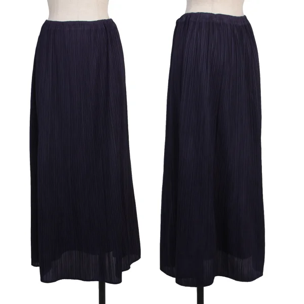 PLEATS PLEASE Pleated A-line Skirt Navy S-M K-175865_001