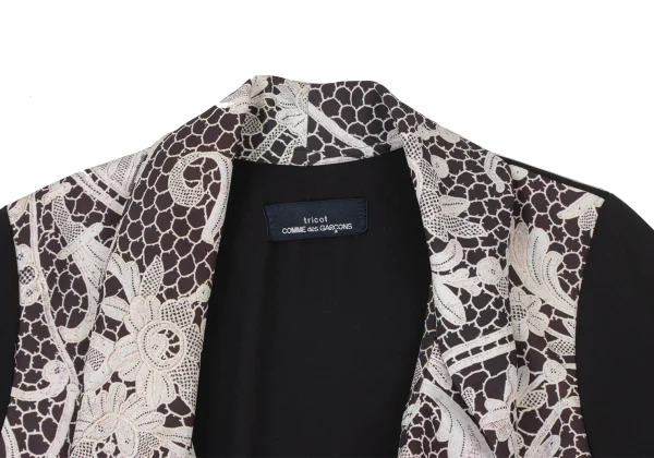 tricot COMME des GARCONS Front Floral Print Draped Neck Top K-175866_004