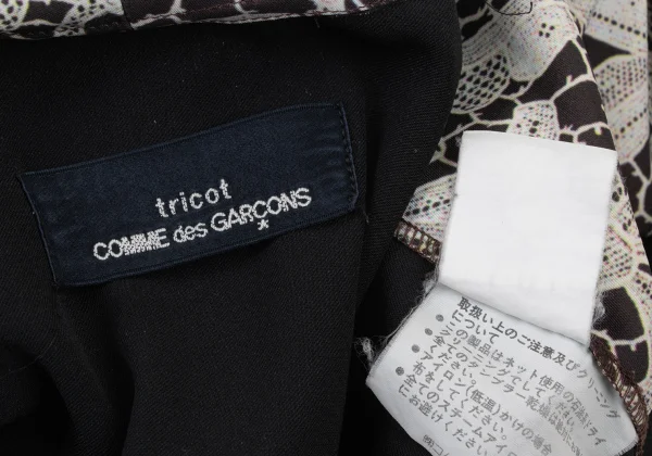 tricot COMME des GARCONS Front Floral Print Draped Neck Top K-175866_012