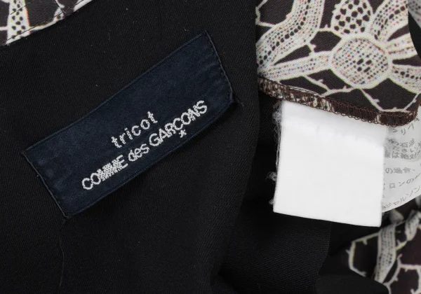 tricot COMME des GARCONS Front Floral Print Draped Neck Top K-175866_013