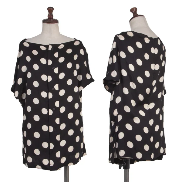 Y's Rayon Dot Print Sleeveless Top Black,White 3 K-175868_001