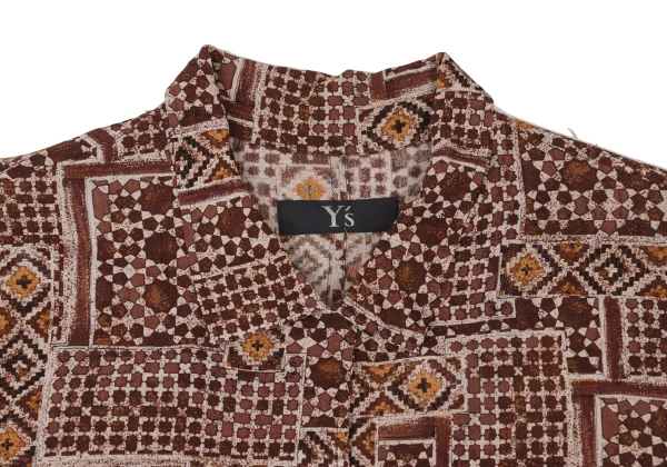 Y's Geometric Print Side Slit Blouse K-175869_004