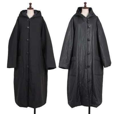 Y's Nylon Padded Reversible Hooded Coat