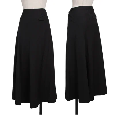 Y's Wool Gabardine Bias Switching Skirt