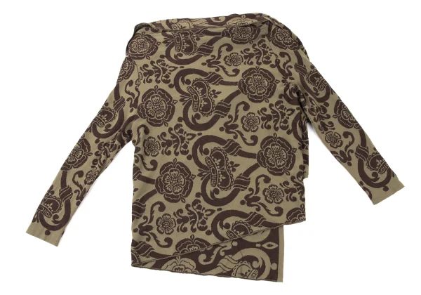 Vivienne Westwood Red Label Metallic Damask Jacquard Asymmetry Drape Cardigan K-175890_014