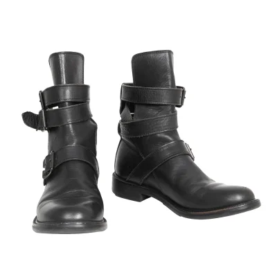 Yohji Yamamoto FEMME Belted Leather Boots