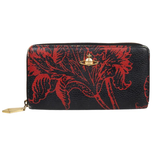 Vivienne Westwood Floral Printed Wallet Black,Red  K-175897_001