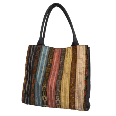 Jean Paul GAULTIER Flocked Logo Stripe Switching Bag