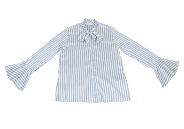 ETRO Silk Stripe Tie-Neck Blouse K-175911_002
