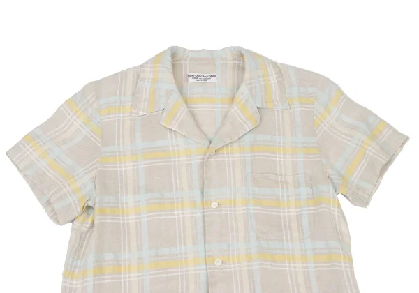 robe de chambre COMME des GARCONS Hem Ruffle Oversized Check Short Sleeve Shirt K-175912_003