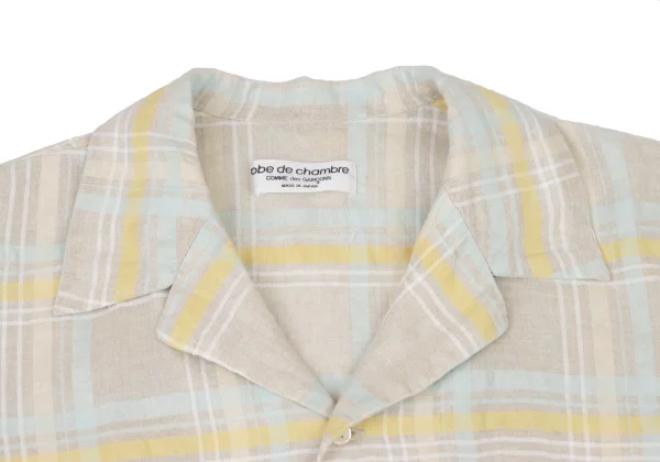 robe de chambre COMME des GARCONS Hem Ruffle Oversized Check Short Sleeve Shirt K-175912_004