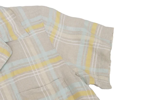 robe de chambre COMME des GARCONS Hem Ruffle Oversized Check Short Sleeve Shirt K-175912_007