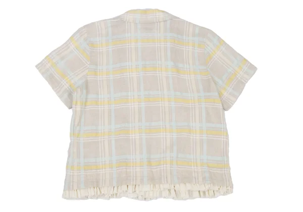 robe de chambre COMME des GARCONS Hem Ruffle Oversized Check Short Sleeve Shirt K-175912_011