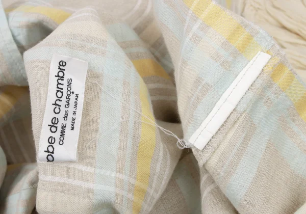 robe de chambre COMME des GARCONS Hem Ruffle Oversized Check Short Sleeve Shirt K-175912_014