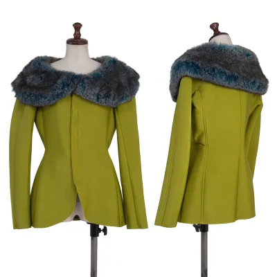 Jean Paul GAULTIER FEMME Nylon Blend Bonded Faux Fur Velcro Jacket