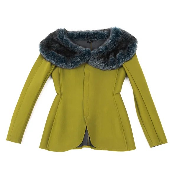 Jean Paul GAULTIER FEMME Nylon Blend Bonded Faux Fur Velcro Jacket K-175917_002