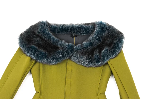 Jean Paul GAULTIER FEMME Nylon Blend Bonded Faux Fur Velcro Jacket K-175917_003