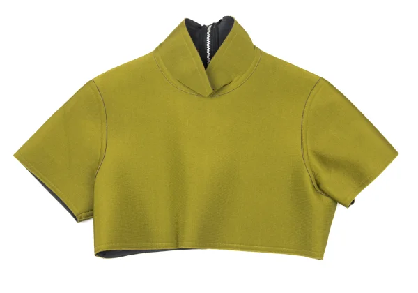 Jean Paul GAULTIER FEMME Nylon Blend Bonded Back Zip Cropped Top K-175918_002