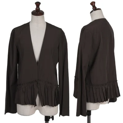 Jean Paul GAULTIER FEMME Rayon Cotton Switching Hem Design Collarless Blouse