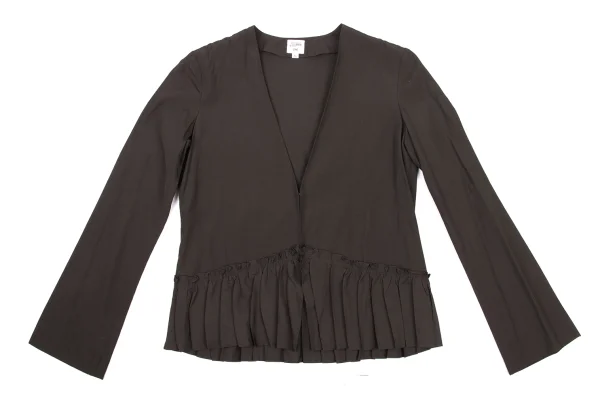 Jean Paul GAULTIER FEMME Rayon Cotton Switching Hem Design Collarless Blouse K-175921_002
