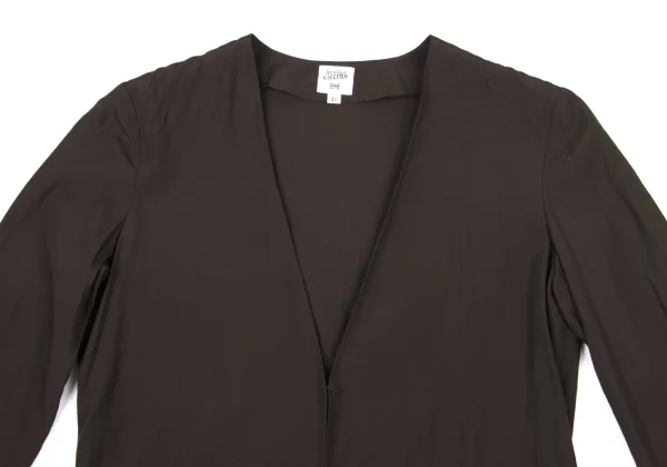 Jean Paul GAULTIER FEMME Rayon Cotton Switching Hem Design Collarless Blouse K-175921_003