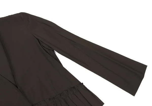 Jean Paul GAULTIER FEMME Rayon Cotton Switching Hem Design Collarless Blouse K-175921_005