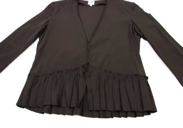 Jean Paul GAULTIER FEMME Rayon Cotton Switching Hem Design Collarless Blouse K-175921_007