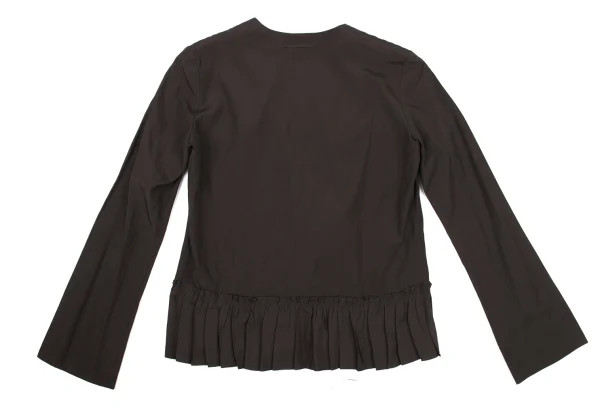 Jean Paul GAULTIER FEMME Rayon Cotton Switching Hem Design Collarless Blouse K-175921_011