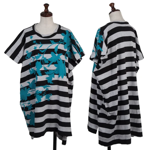 Vivienne Westwood Red Label Floral Print Stripe Sleeveless T Shirt Grey,Black,Sky blue 2 K-175927_001