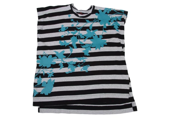 Vivienne Westwood Red Label Floral Print Stripe Sleeveless T Shirt K-175927_002