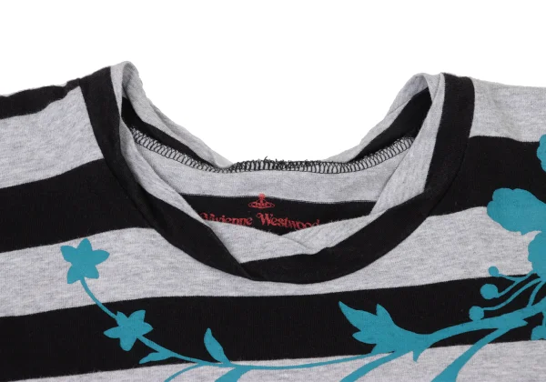 Vivienne Westwood Red Label Floral Print Stripe Sleeveless T Shirt K-175927_004