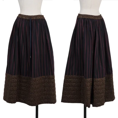 Vivienne Westwood Red Label Padded Hem Floral Switching Stripe Skirt