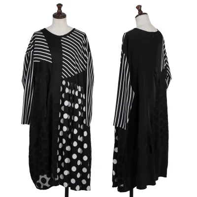 gomme Dot Jacquard Switching Dress
