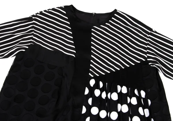 gomme Dot Jacquard Switching Dress K-175931_003