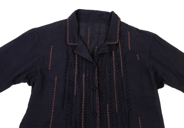 ISSEY MIYAKE HaaT Zigzag Trim Embroidery Open Collar Shirt K-175934_003