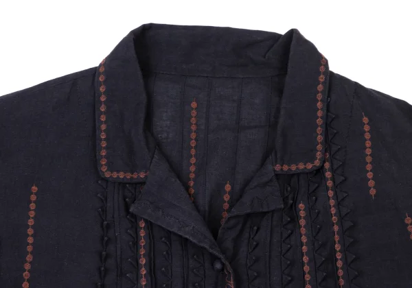 ISSEY MIYAKE HaaT Zigzag Trim Embroidery Open Collar Shirt K-175934_004