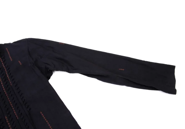 ISSEY MIYAKE HaaT Zigzag Trim Embroidery Open Collar Shirt K-175934_007