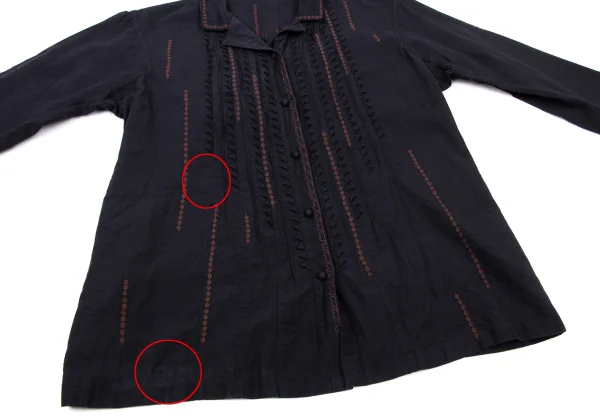 ISSEY MIYAKE HaaT Zigzag Trim Embroidery Open Collar Shirt K-175934_010