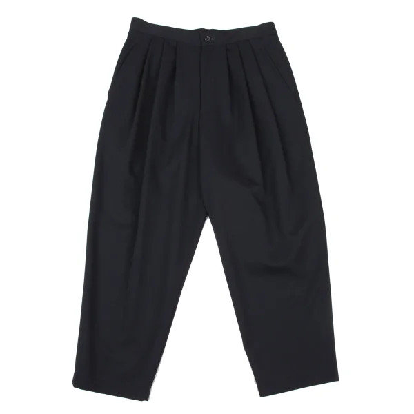 COMME des GARCONS Wool Gabardine Tuck Tapered Pants Navy S K-175947_001